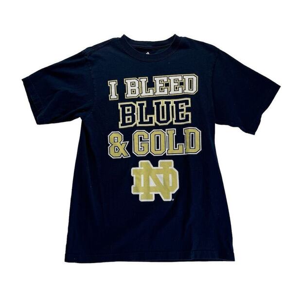 Adidas Notre Dame "I‎ Bleed Blue And Gold" Men's T-Shirt Medium Fighting Irish - Picture 1 of 5